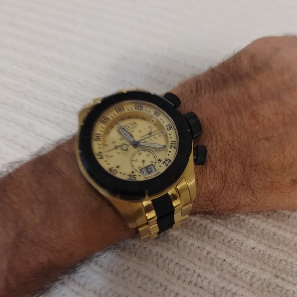 Invicta Platinum Select Coalition Forces Gold/Black two-tone Bracelet 50mm Mens - Picture 7 of 13